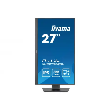 IIYAMA XUB2792QSU-B6 27inch ETE IPS-panel 2560x1440 100Hz 250cd/m2 0.4ms MPRT FreeSync stand Pivot HDMI 15cm height adj. (P)