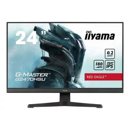 IIYAMA G2470HSU-B6 G-Master Red Eagle 24inch Fast IPS FHD FreeSync Premium 180Hz 1100:1 300cd/m2 0.2ms HDMI DP 4xUSB Black Speakers