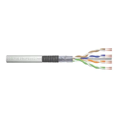 DIGITUS CAT 6 SF-UTP patch cable raw length 100 m paper box AWG 26/7 LSZH simplex color grey