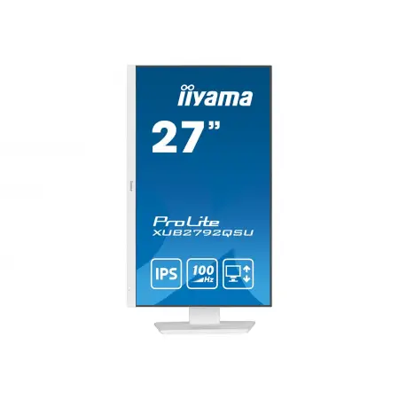 IIYAMA XUB2792QSU-W6 27inch ETE IPS 2560x1440 100Hz 250cd/m2 0.4ms HDMI DP 4xUSB 3.2 Speakers FreeSync 15cm Height Adj. White (P)