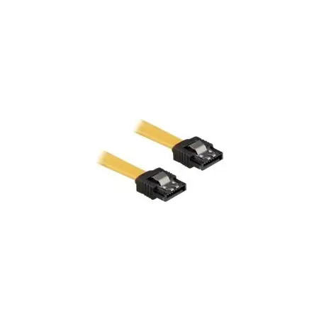 DELOCK 82808 Delock kabel SATA 6 Gb/s 20cm prosty/prosty metal. zatrzaski żółty