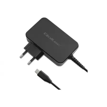 QOLTEC 52387 Ładowarka GaN POWER PRO 1xUSB-C 90W 5-20V 3-4.5A Czarna