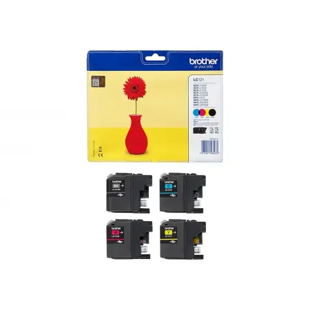 BROTHER LC121VALBP Zestaw Brother LC 121 CMYK Blister Pack 300str DCP-J132W / DCP-J152W