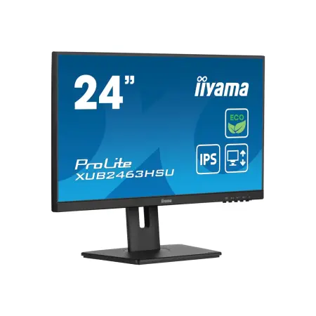 IIYAMA XUB2463HSU-B1 23.8inch ETE IPS EyeComfort/EyeSafe 2.0 FHD 100Hz 250cd/m2 3ms HDMI DP 2xUSB 3.2 Speakers 15cm Height Adj. (P)