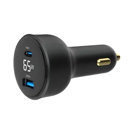 GEMBIRD Szybka ładowarka samochodowa 2x USB Type-C PD LCD 65 W czarna