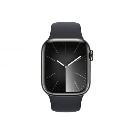 APPLE Watch Series 9 GPS + Cellular 41mm Graphite Stainless Steel Case with Midnight Sport Band - M/L