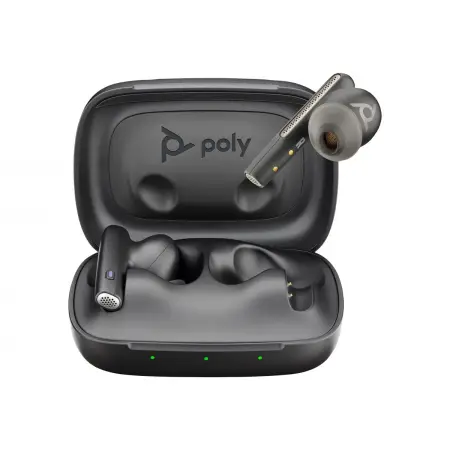 HP Poly Voyager Free 60 UC M Carbon Black Earbuds +BT700 USB-C Adapter +Basic Charge Case