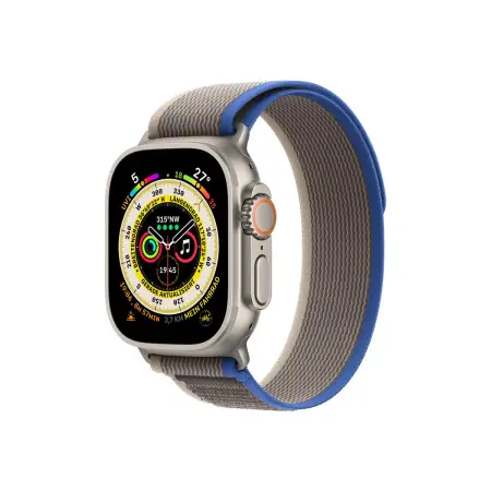 APPLE Watch Ultra GPS + Cellular 49mm Titanium Case with Blue/Gray Trail Loop - S/M