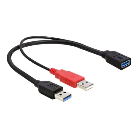 DELOCK 83176 Delock kabel USB-A(M) x2 -> AF 3.0, 30cm