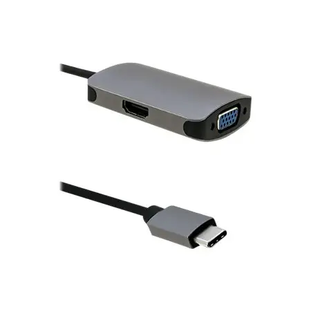 QOLTEC 50380 Qoltec Adapter USB 3.1 typ C męski HDMI żeńskie / VGA żeńskie