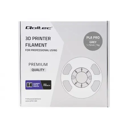 QOLTEC Professional filament for 3D printing PLA PRO 1.75mm 1 kg Grey