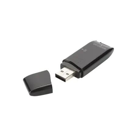 DIGITUS Czytnik kart 2-portowy USB 2.0 HighSpeed SD/Micro SD kompaktowy czarny