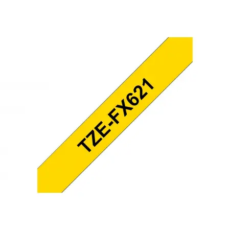 BROTHER TZEFX621 Taśma Brother 9mm BLACK ON YELLOW FLEXIBLE ID