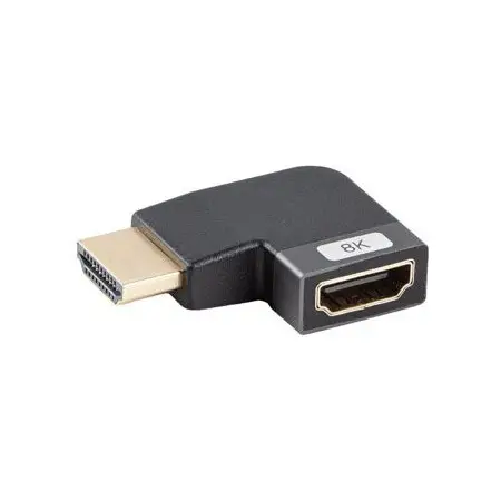 LANBERG adapter HDMI - HDMI M/F 8K kątowy lewo aluminium srebrny