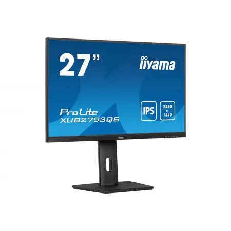 IIYAMA XUB2793QS-B6 27inch IPS QHD 100Hz FreeSync 250cd/m2 1ms HDMI DP Speakers 15cm Height Adj Stand