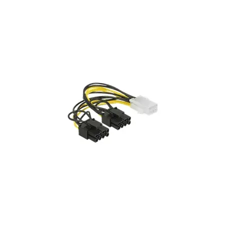 DELOCK 85452 Delock PCI Express kabel zasilający 6-pinowe żeński > 2 x 8-pinowe męski 15cm