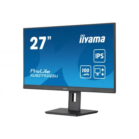 IIYAMA XUB2792QSU-B6 27inch ETE IPS-panel 2560x1440 100Hz 250cd/m2 0.4ms MPRT FreeSync stand Pivot HDMI 15cm height adj. (P)