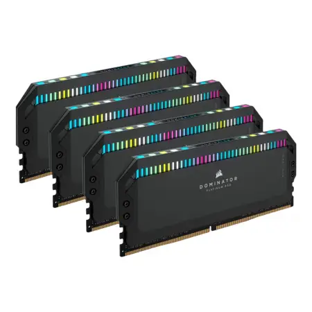 CORSAIR DOMINATOR PLATINUM RGB 64GB 4x16GB DDR5 6400MT/s DIMM Unbuffered 32-40-40-84 Std PMIC XMP 3.0 Black Heatspreader 1.4V