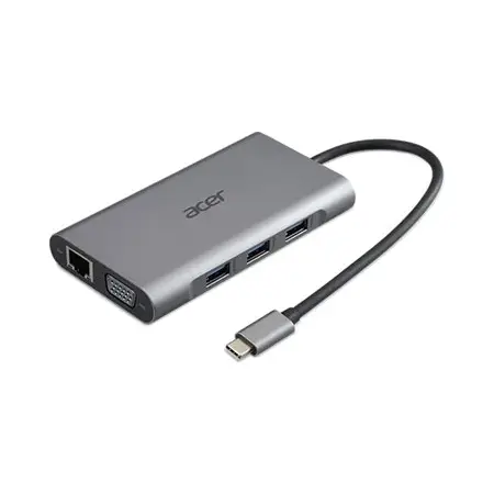 ACER 10in1 Mini Dock Type C dongle 3xUSB 3.0 1xHDMI 1xVGA 1xTypeC 1xSD 1xTF 1x1000M Ethernet 1xAudio (P)