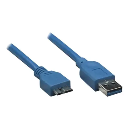 TECHLY 304857 Techly Kabel USB 3.0 SuperSpeed, A męski na micro-B męski, 50 cm, niebieski