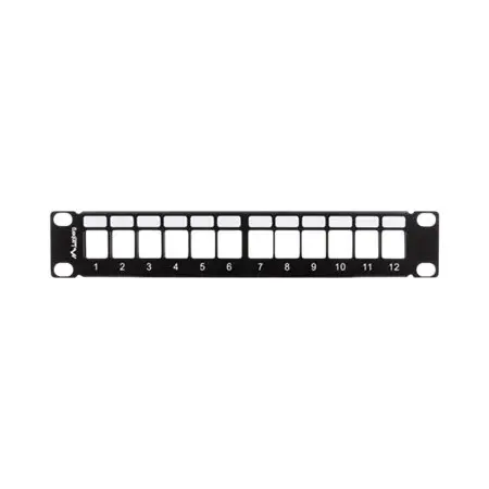 LANBERG patch panel blank 12 port 1U with organizer for keystone modules black