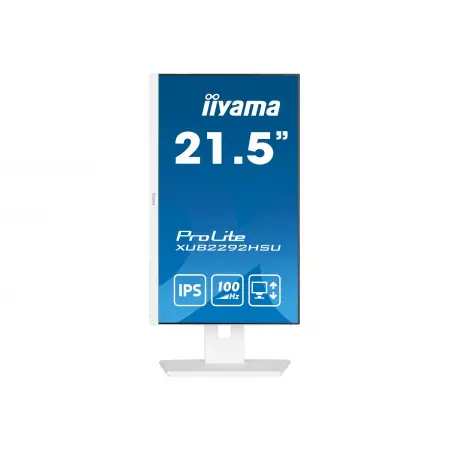 IIYAMA XUB2292HSU-W6 21.5inch ETE IPS FHD 100Hz 250cd/m2 0.4ms MPRT Speakers HDMI DP 4xUSB 3.2 15cm Height Adj. White (P)