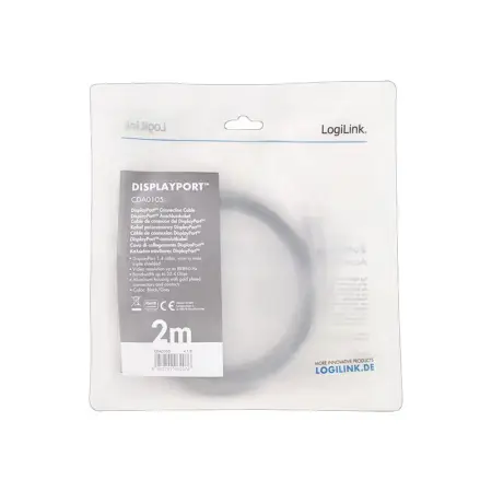 LOGILINK CDA0105 Kabel DisplayPort DP/M do DP/M 8K/60 Hz aluminium czarny/szary 2m