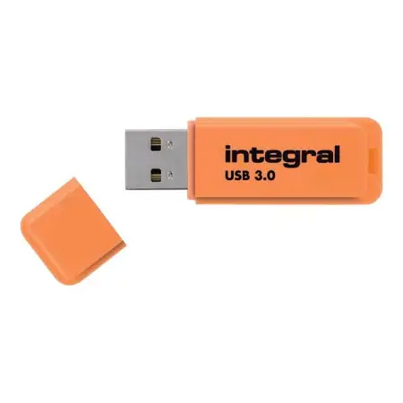 INTEGRAL INFD32GBNEONOR3.0 Integral Neon 32GB USB 3.0 Flash Drive 110/20 MB/s Pomarańczowy