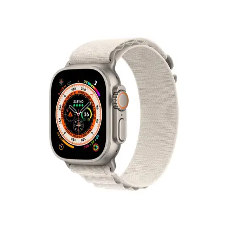 APPLE Watch Ultra GPS + Cellular 49mm Titanium Case with Starlight Alpine Loop - Medium