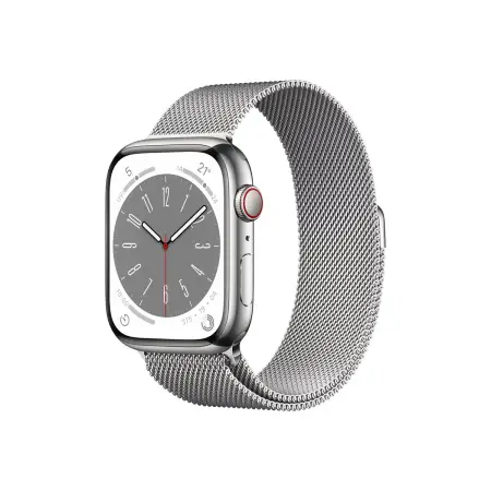 APPLE Watch Series 8 GPS + Cellular 45mm Silver Stainless Steel Case with Silver Milanese Loop