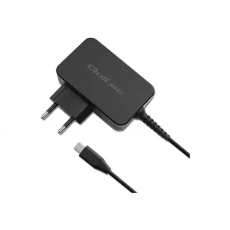 QOLTEC 52386 Ładowarka GaN POWER PRO 1xUSB-C 65W 5-20V 3-3.25A Czarna