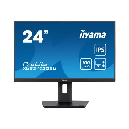 IIYAMA XUB2492QSU-B1 24inch ETE IPS-panel 2560x1440 100Hz QHD 300cd/m2 0.5ms MPRT FreeSync HDMI DP 15cm Height Adj. Stand (P)