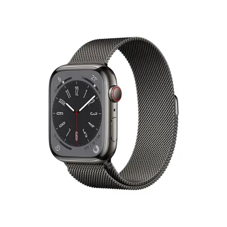 APPLE Watch Series 8 GPS + Cellular 45mm Graphite Stainless Steel Case with Graphite Milanese Loop