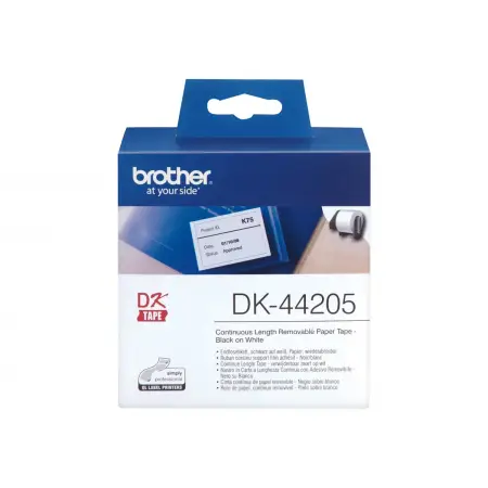 BROTHER DK44205 Taśma Brother Removable White Paper Tape 62mm x 30.48m