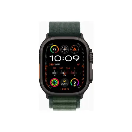 APPLE Watch Ultra 2 GPS + Cellular 49mm Black Titanium Case with Dark Green Alpine Loop - Large