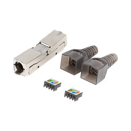 LANBERG 2x RJ-45 FTP cat 6A plug 8P8C tool-less adapter