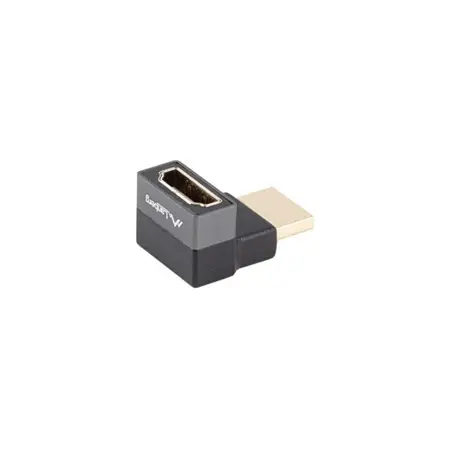 LANBERG adapter HDMI - HDMI M/F 8K kątowy góra aluminium srebrny