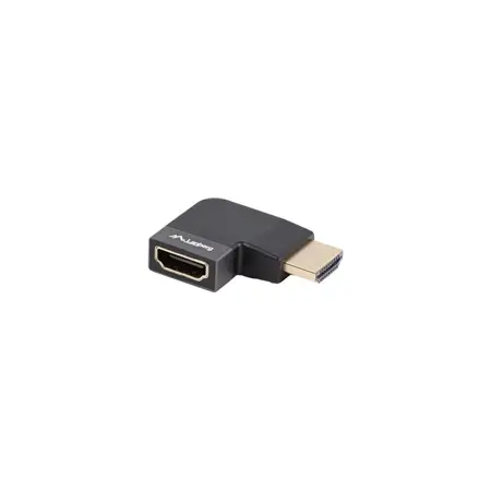 LANBERG adapter HDMI - HDMI M/F 8K kątowy prawo aluminium srebrny