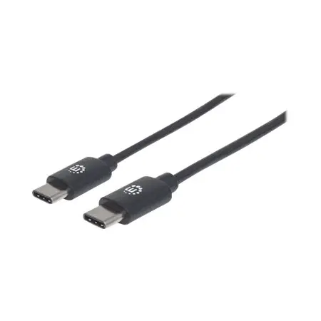 MANHATTAN USB 2.0 C Device Cable 2m Hi-Speed USB 2.0 Type-C Male to Type-C Male 480 Mbps 2 m 6 ft. Black