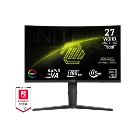 MSI MAG 275CQRF QD E2 27inch Rapid VA Curved 180Hz 300cd/m2 0.5ms 2xHDMI 2.0 DP USB Type-C 15W Height