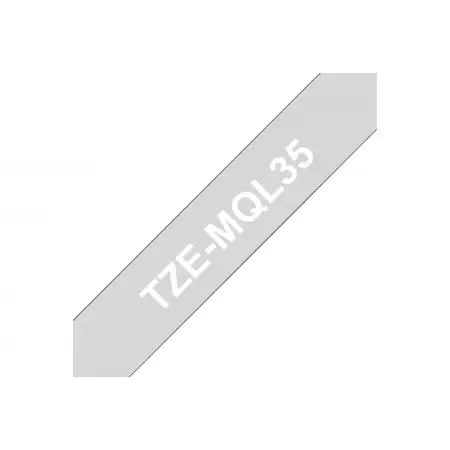 BROTHER TZEMQL35 Taśma Brother 12mm White / Light Grey matt (5M length)