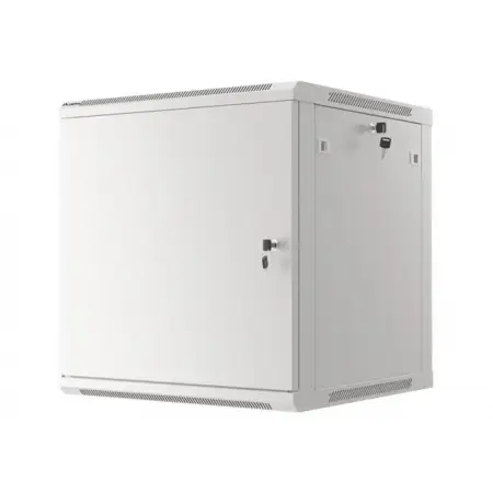 LANBERG Wall mount cabinet 19inch 12U 600x600 steel doors grey flat pack